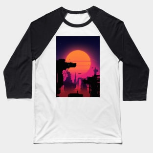 Cyberpunk City Baseball T-Shirt